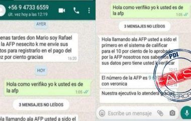 Noticias Chile | Comienzan las primeras estafas vía WhatsApp para quitarte tu 10 % de la AFP